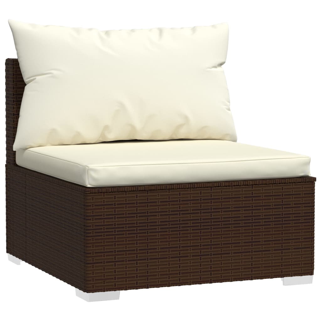 vidaXL 13-delige Loungeset met kussens poly rattan bruin