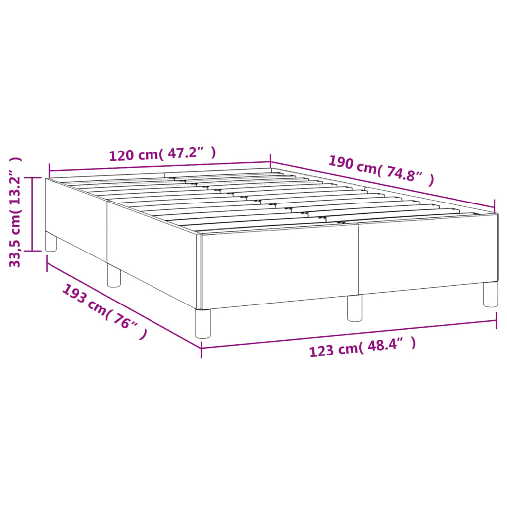 vidaXL Bedframe stof donkergrijs 120x190 cm