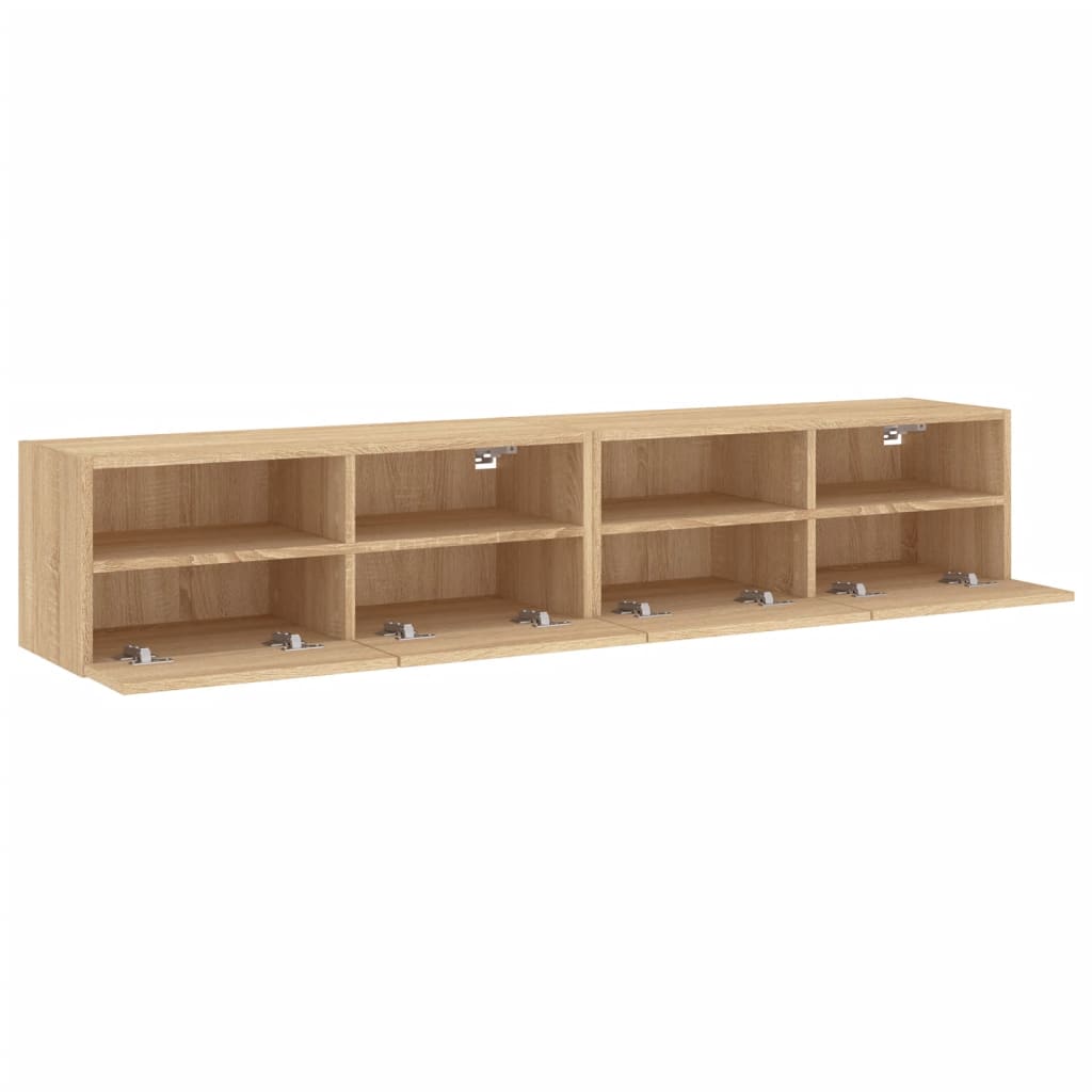 vidaXL Tv-wandmeubels 2 st 80x30x30 cm bewerkt hout sonoma eikenkleur