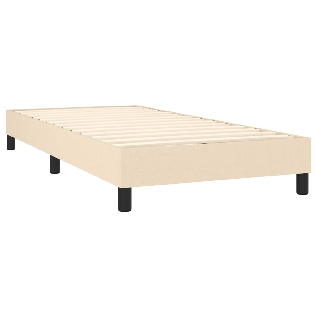 vidaXL Boxspring met matras en LED stof crèmekleurig 90x190 cm