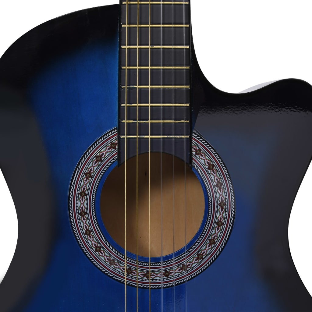 vidaXL Gitaar cutaway met 6 snaren western klassiek 38" getint blauw