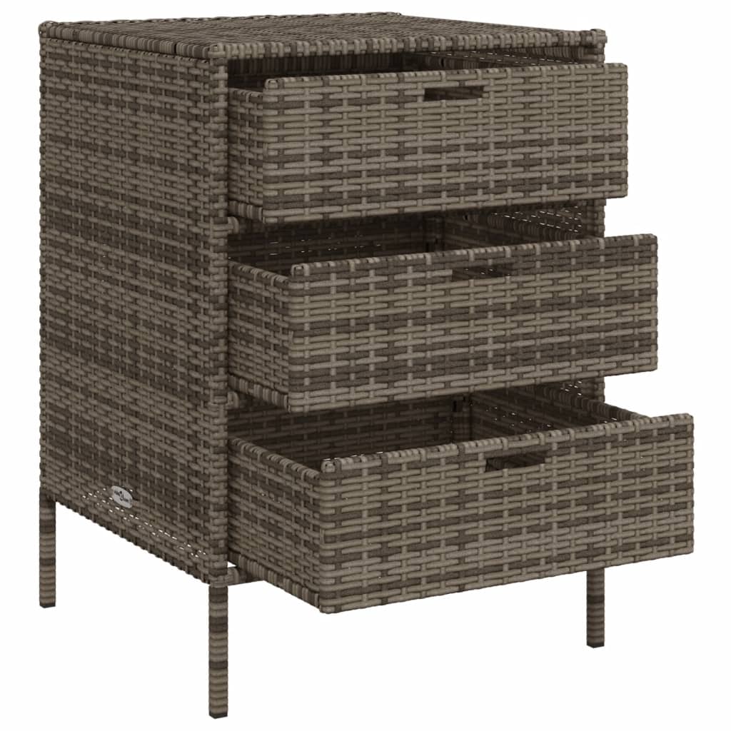 vidaXL Tuinkast 55x59x80 cm poly rattan grijs