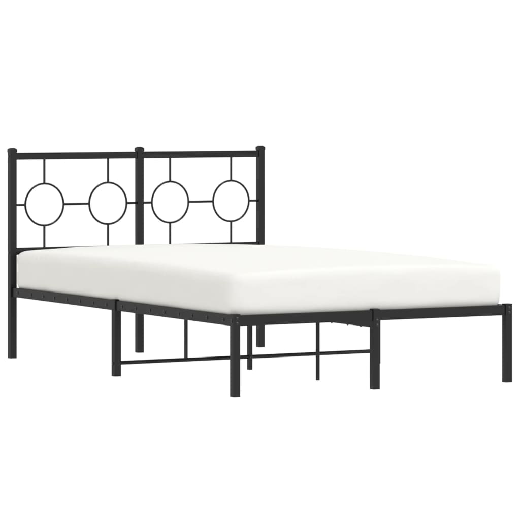 vidaXL Bedframe met hoofdbord metaal zwart 120x190 cm