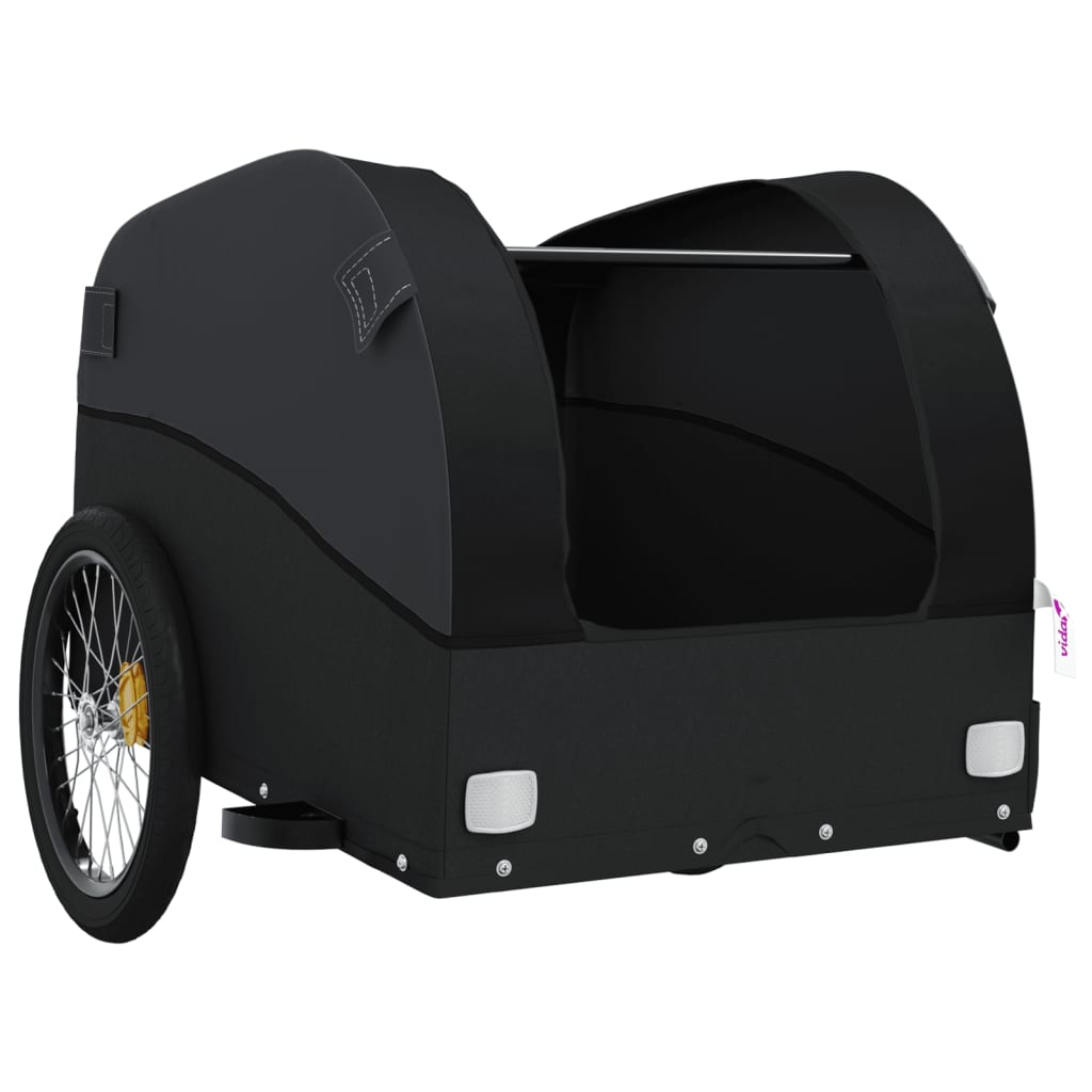 vidaXL Fietstrailer 45 kg ijzer zwart