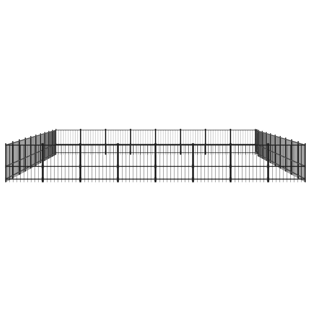 vidaXL Hondenkennel voor buiten 75,27 m² staal