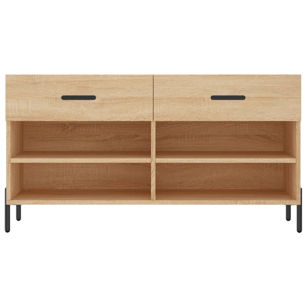 vidaXL Schoenenbank 102x35x55 cm bewerkt hout sonoma eikenkleurig