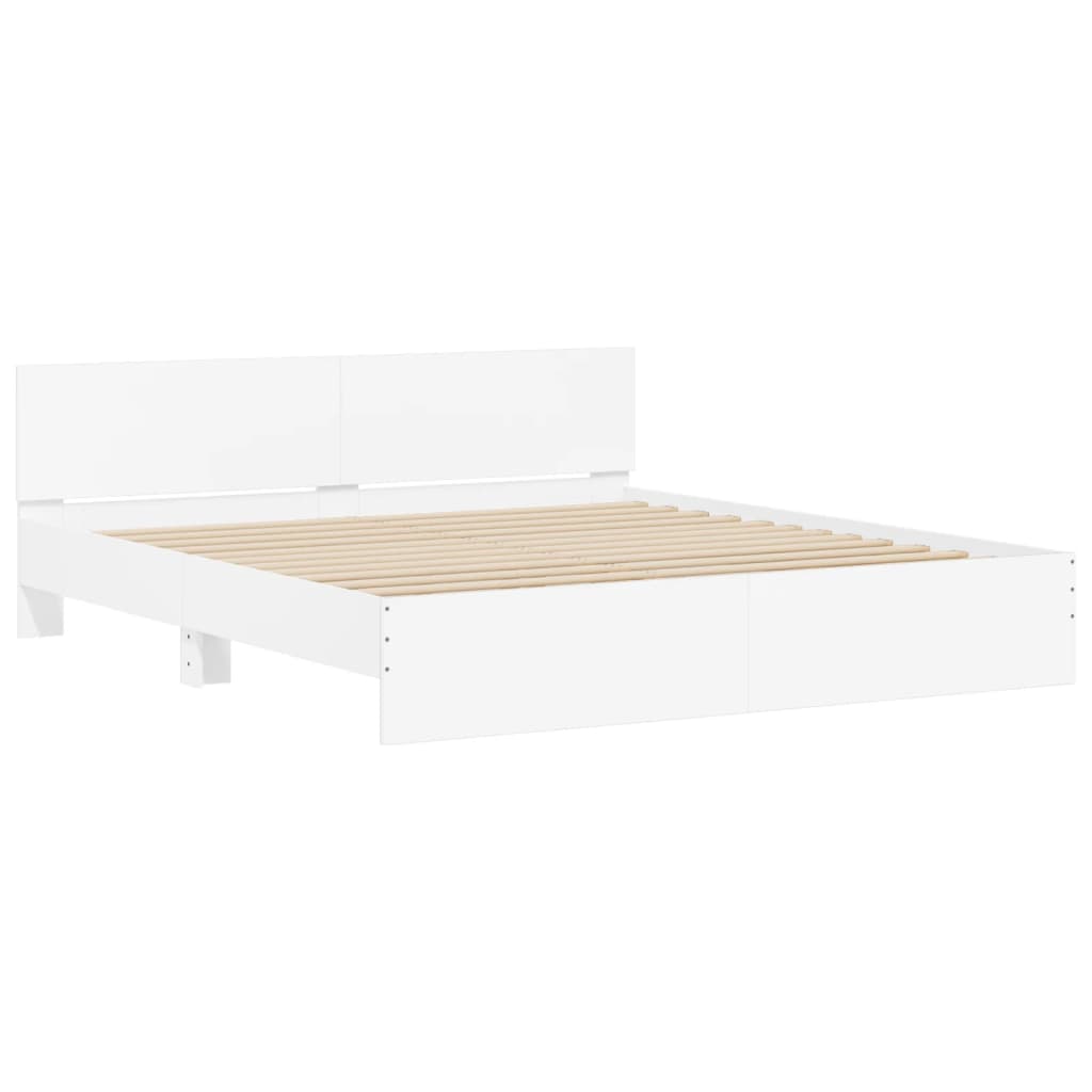 vidaXL Bedframe met hoofdeinde wit 180x200 cm