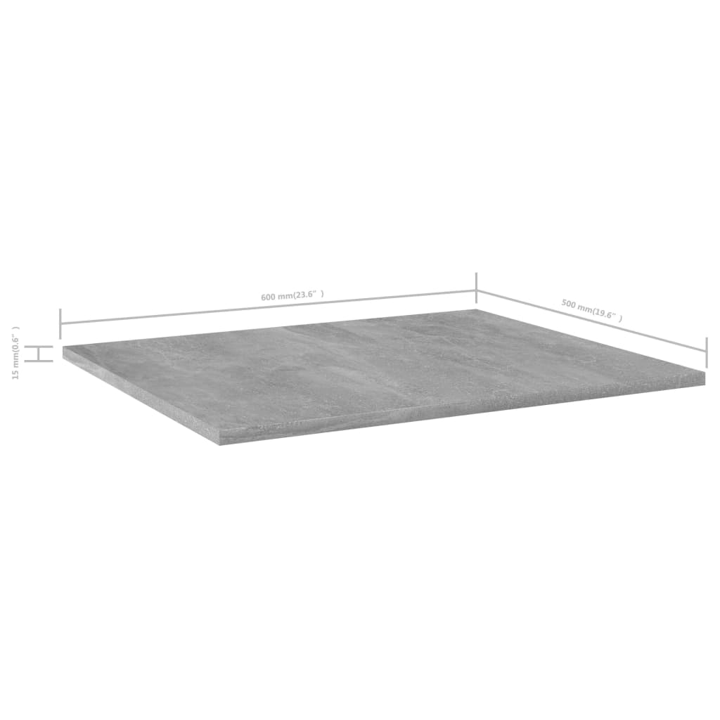 vidaXL Wandschappen 4 st 60x50x1,5 cm bewerkt hout betongrijs
