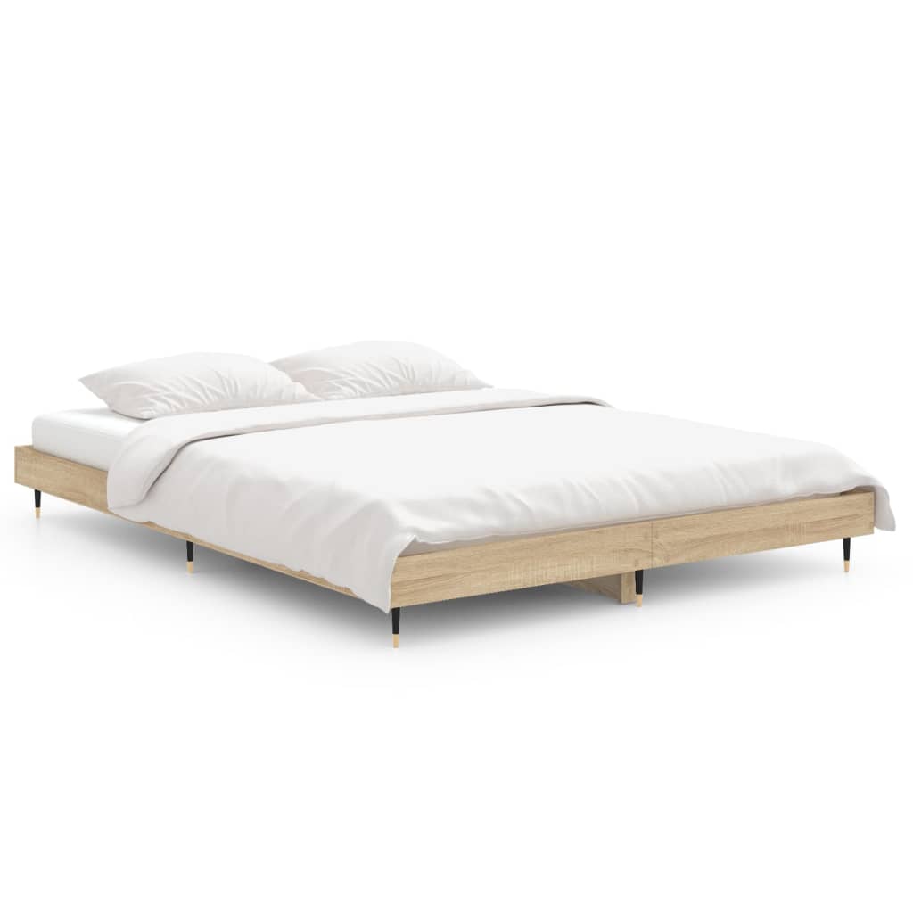 vidaXL Bedframe zonder matras hout sonoma eikenkleurig 140x190 cm