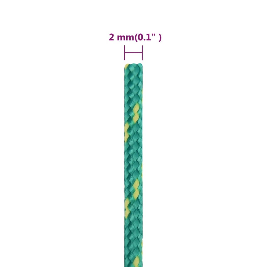 vidaXL Boottouw 2 mm 25 m polypropyleen groen