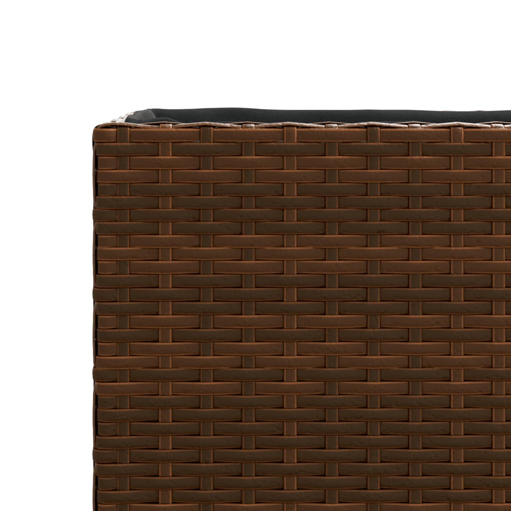 vidaXL Plantenbakken met 2 potten 2 st 90x20x40 cm poly rattan bruin