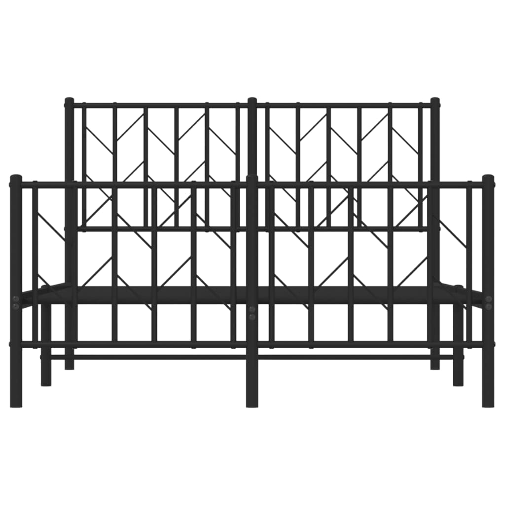 vidaXL Bedframe met hoofd- en voeteneinde metaal zwart 120x200 cm