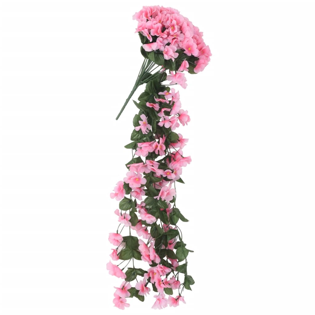 vidaXL Kerstslingers met bloemen 3 st 85 cm roze