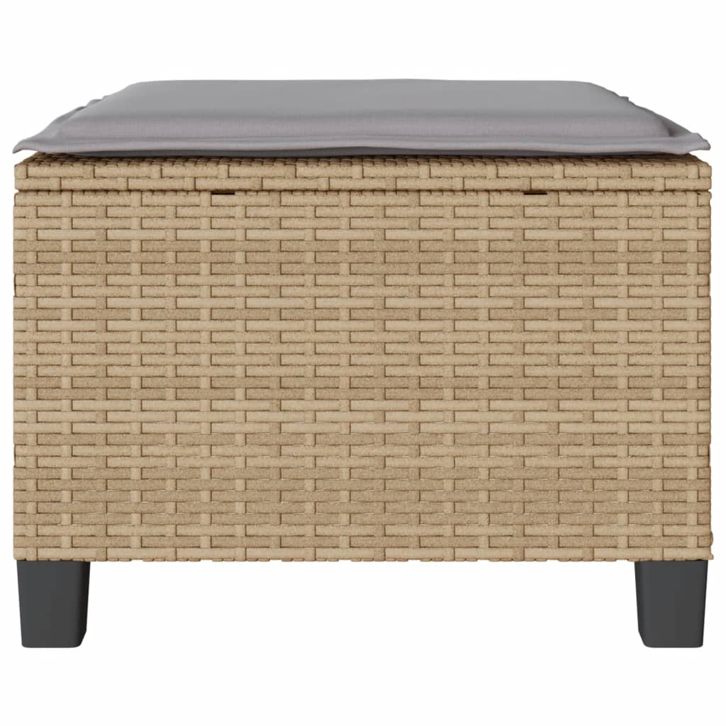 vidaXL 3-delige Bistroset met kussens poly rattan beige