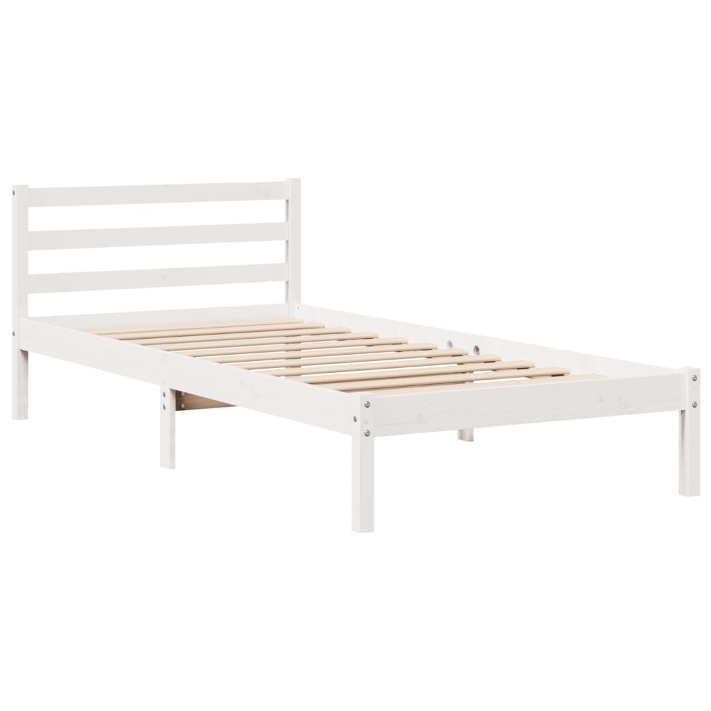 vidaXL Bedframe met hoofdeinde zonder matras 90x200 cm wit