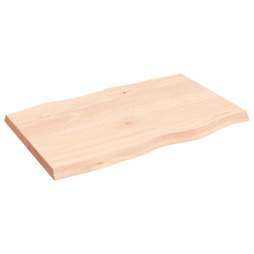 vidaXL Tafelblad natuurlijke rand 80x50x(2-4) cm massief eikenhout