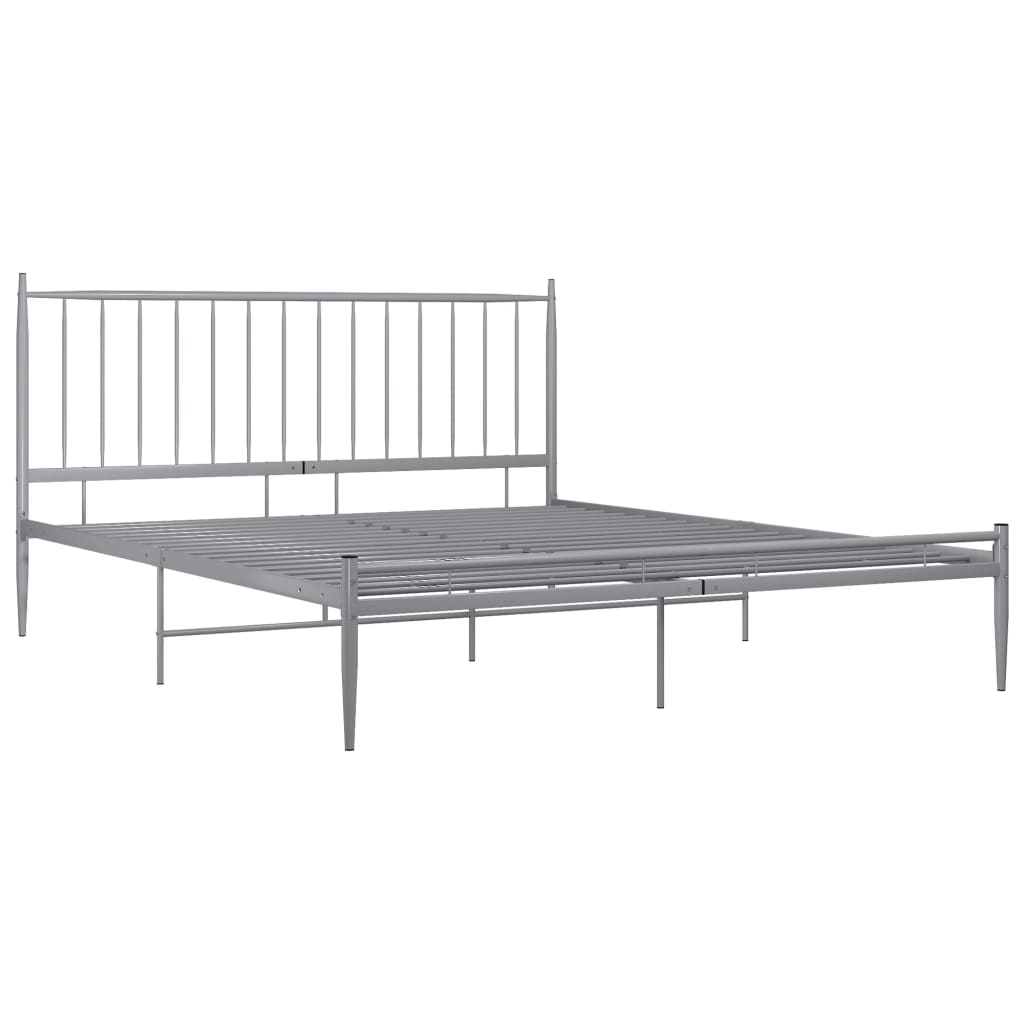 vidaXL Bedframe metaal grijs 140x200 cm