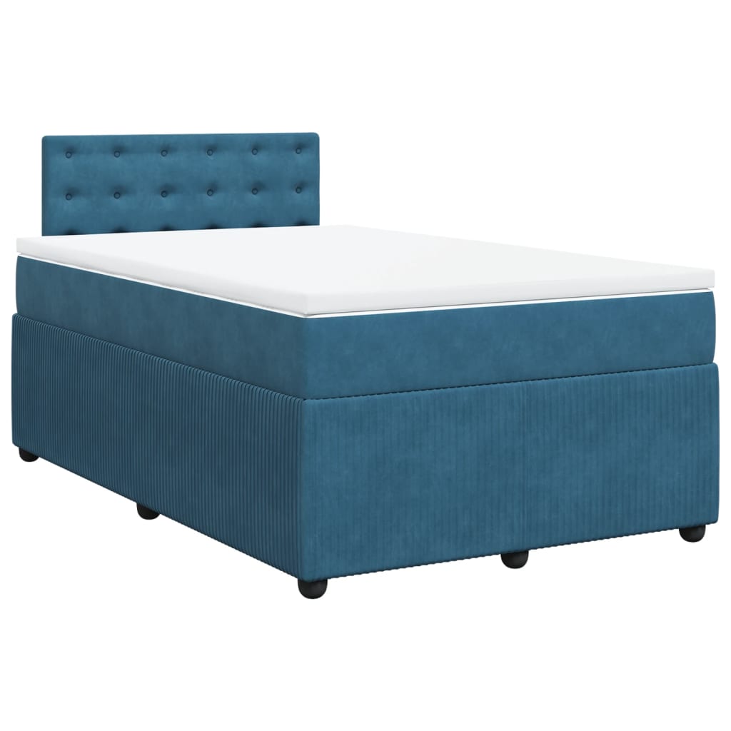 vidaXL Boxspring met matras fluweel blauw 120x190 cm