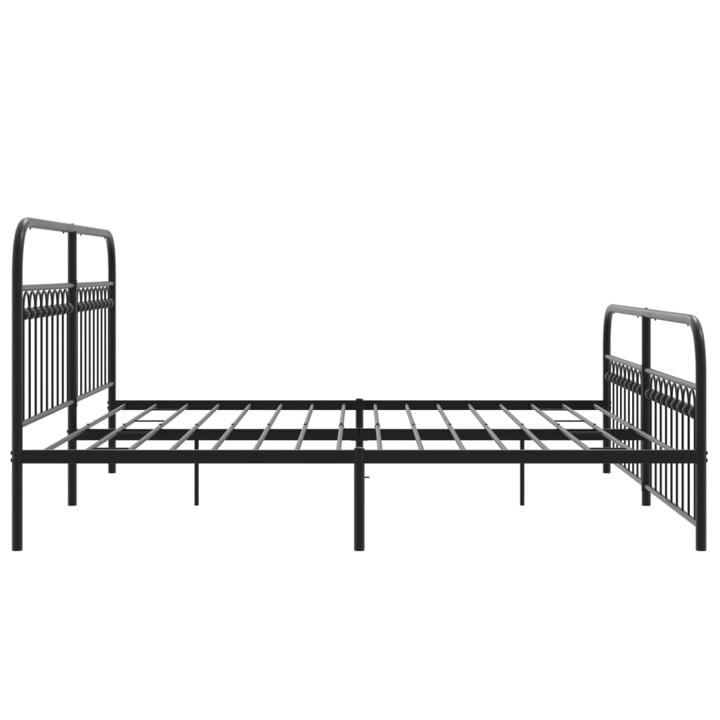 vidaXL Bedframe met hoofd- en voeteneinde metaal zwart 193x203 cm