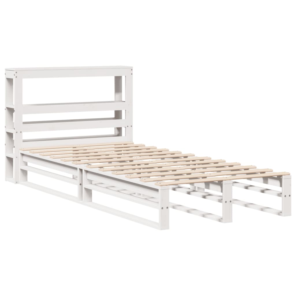 vidaXL Bedframe zonder matras massief grenenhout wit 90x200 cm