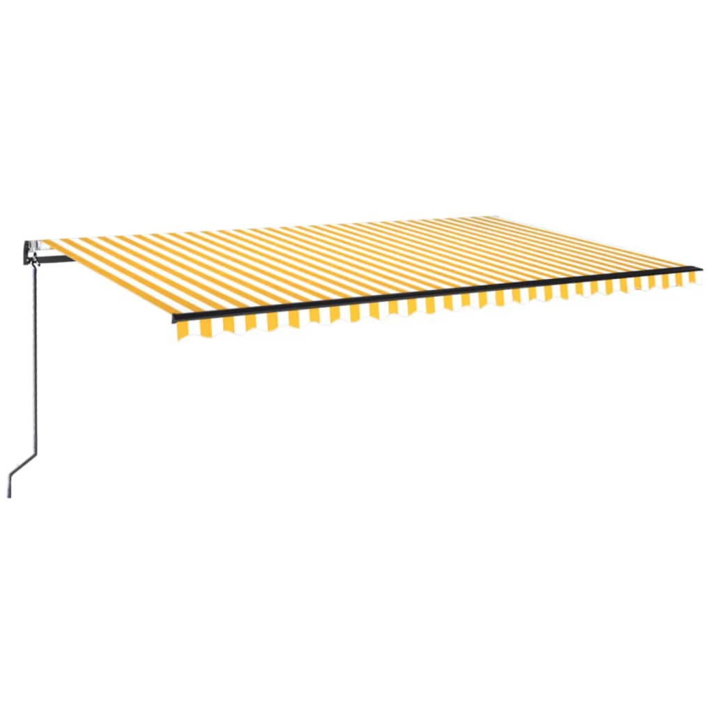 vidaXL Luifel automatisch met LED en windsensor 500x350 cm geel wit