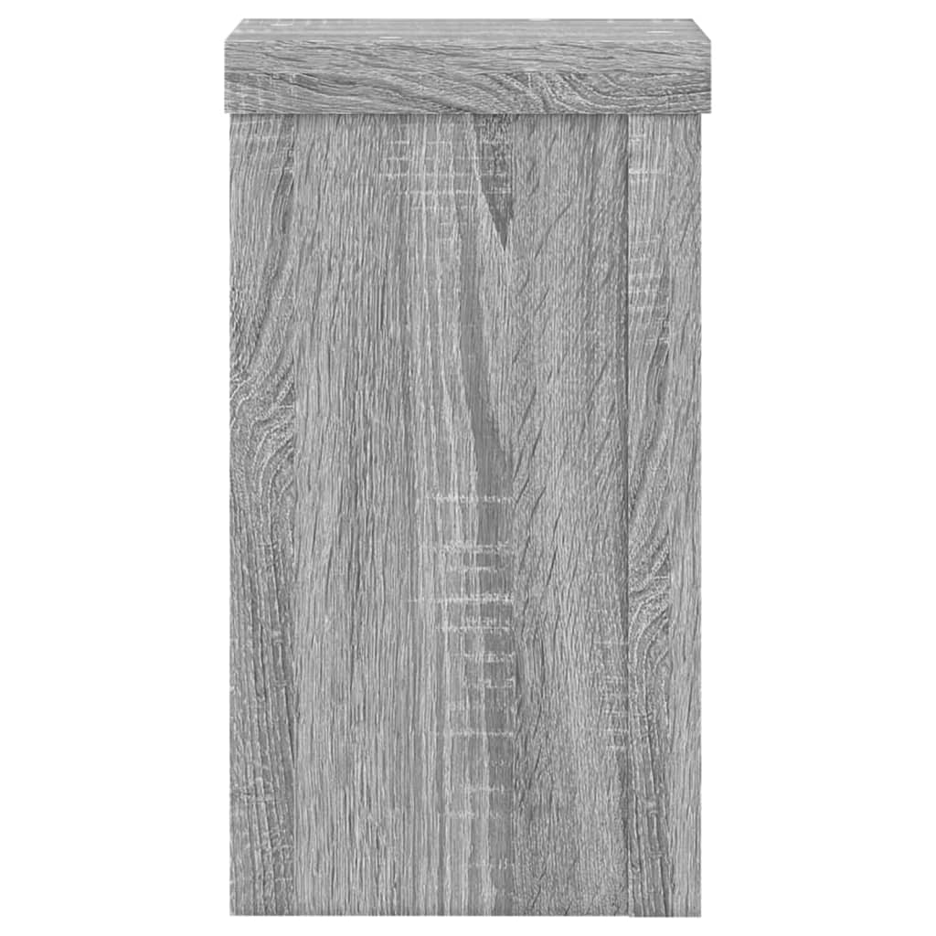 vidaXL Plantenstandaards 2 st 10x10x18 cm bewerkt hout grijs sonoma