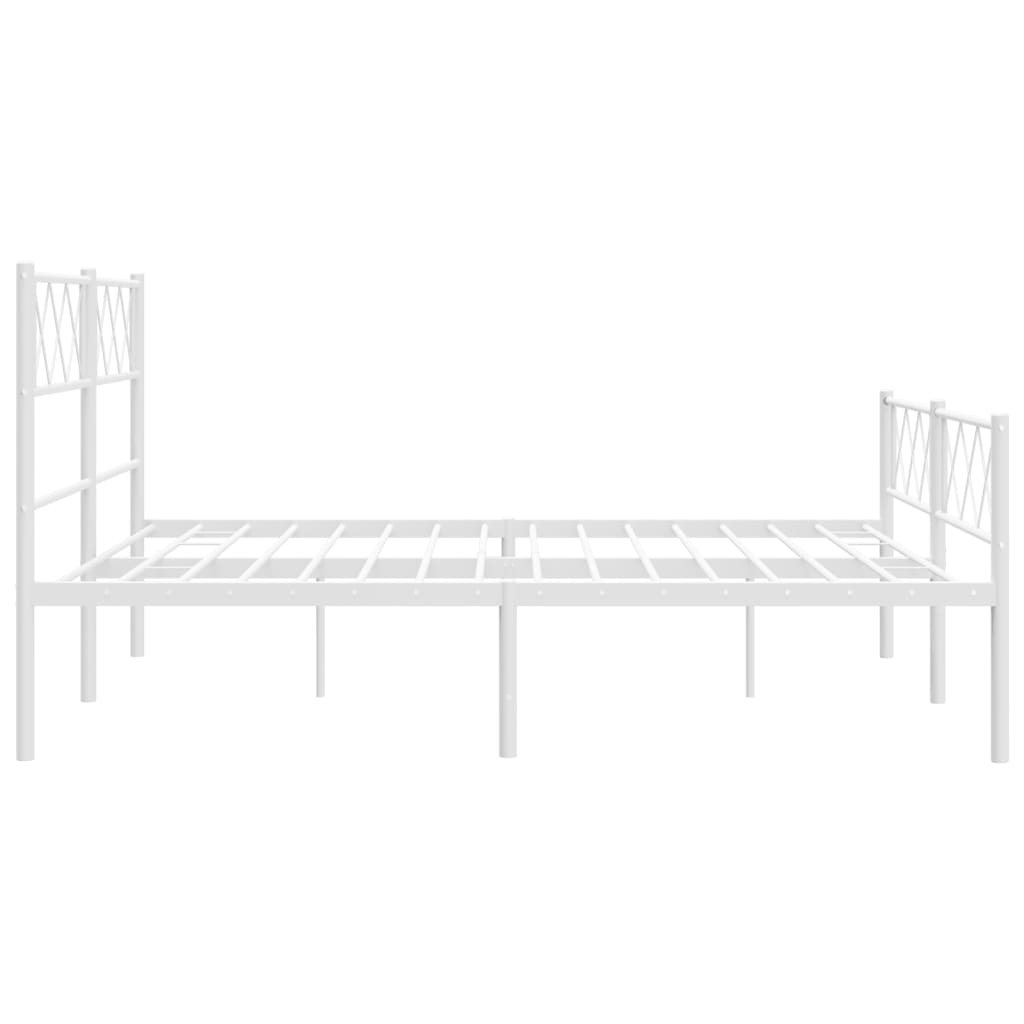 vidaXL Bedframe met hoofd- en voeteneinde metaal wit 160x200 cm