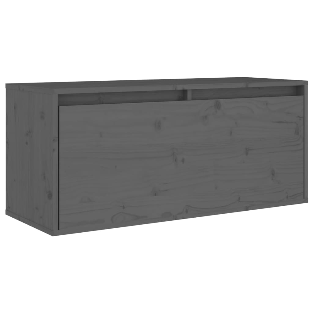 vidaXL Wandkast 80x30x35 cm massief grenenhout grijs