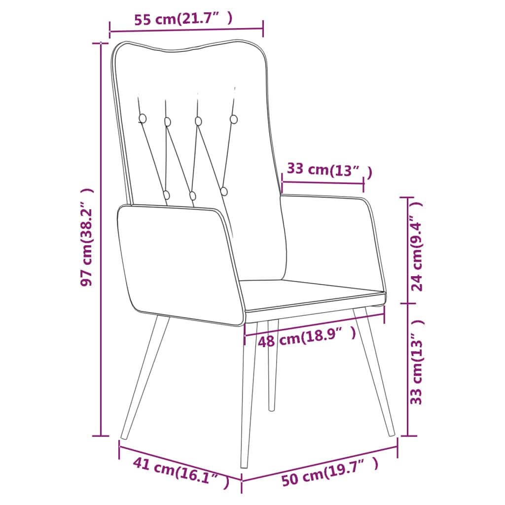 vidaXL Fauteuil canvas crèmekleurig