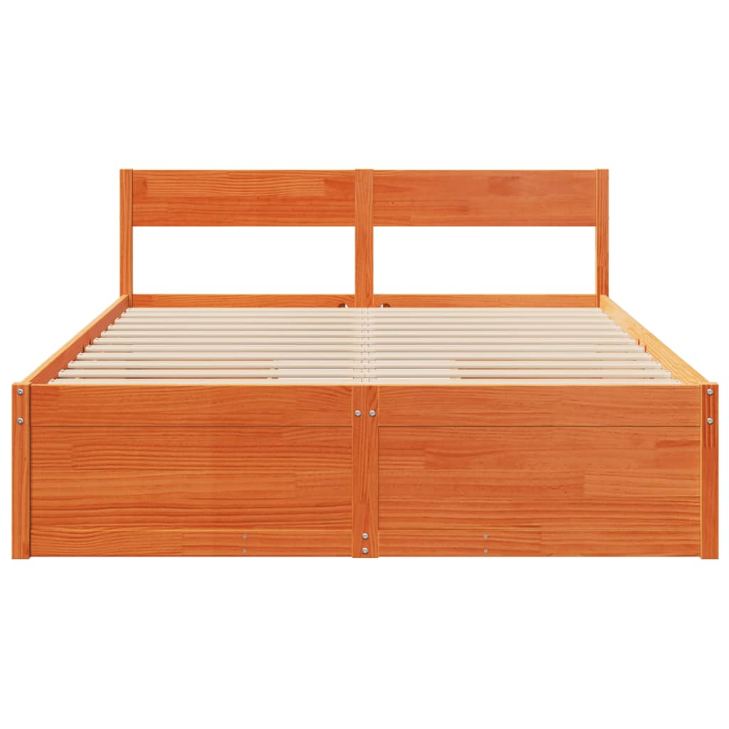 vidaXL Bedframe zonder matras massief grenenhout wasbruin 160x200 cm