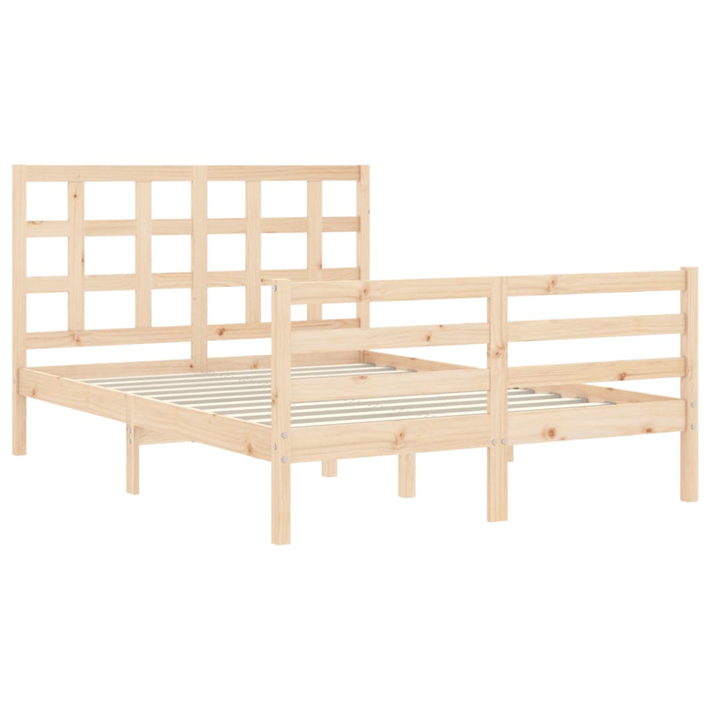 vidaXL Bedframe met hoofdbord massief hout 120x200 cm