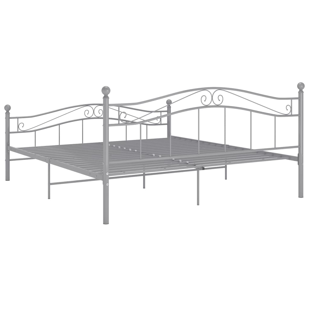 vidaXL Bedframe metaal grijs 140x200 cm