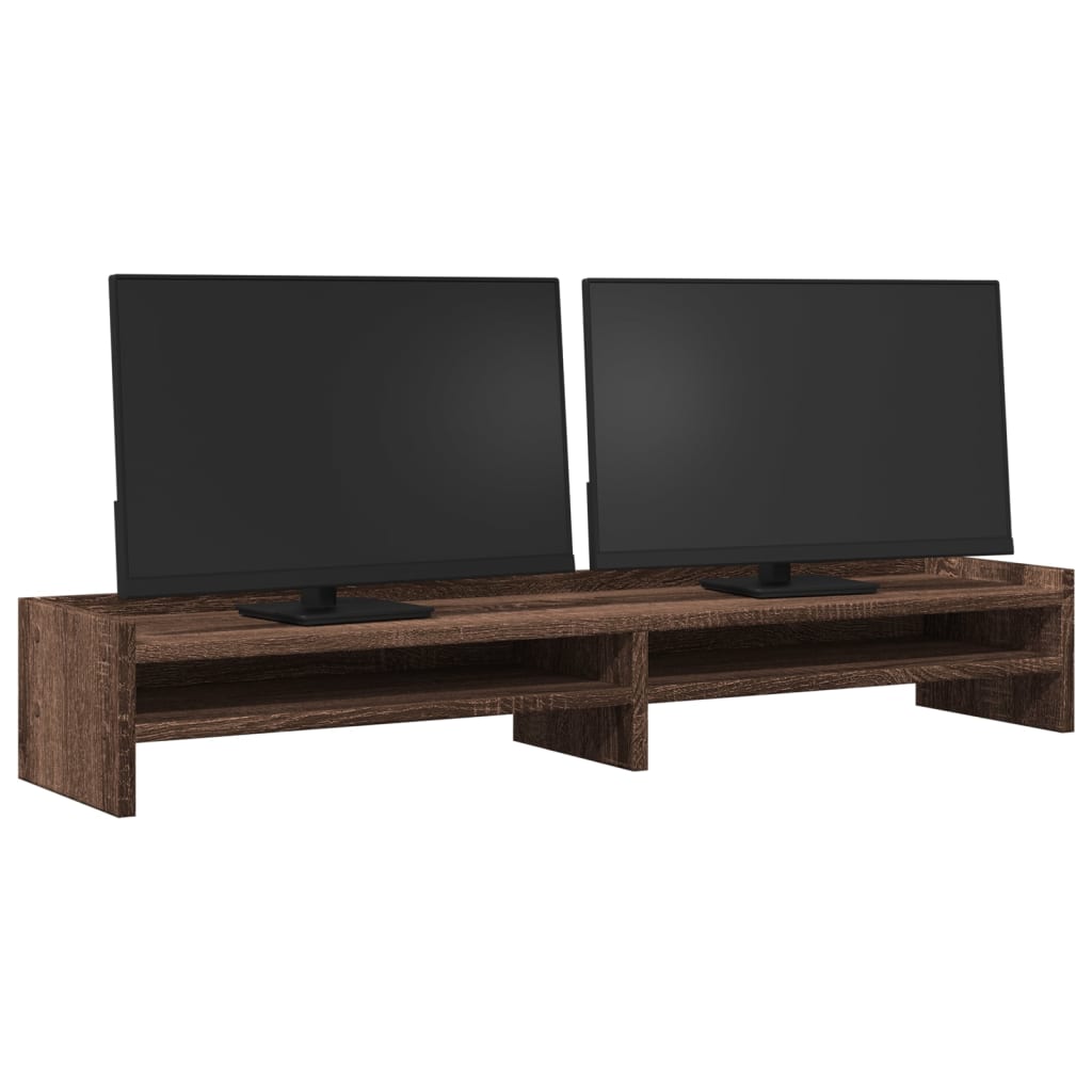 vidaXL Monitorstandaard 100x24x16 cm bewerkt hout bruin eikenkleurig