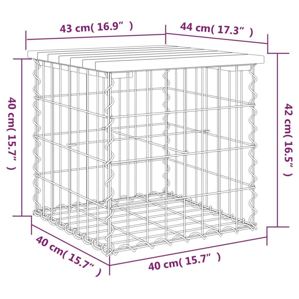 vidaXL Tuinbank schanskorfontwerp 43x44x42 cm massief douglashout