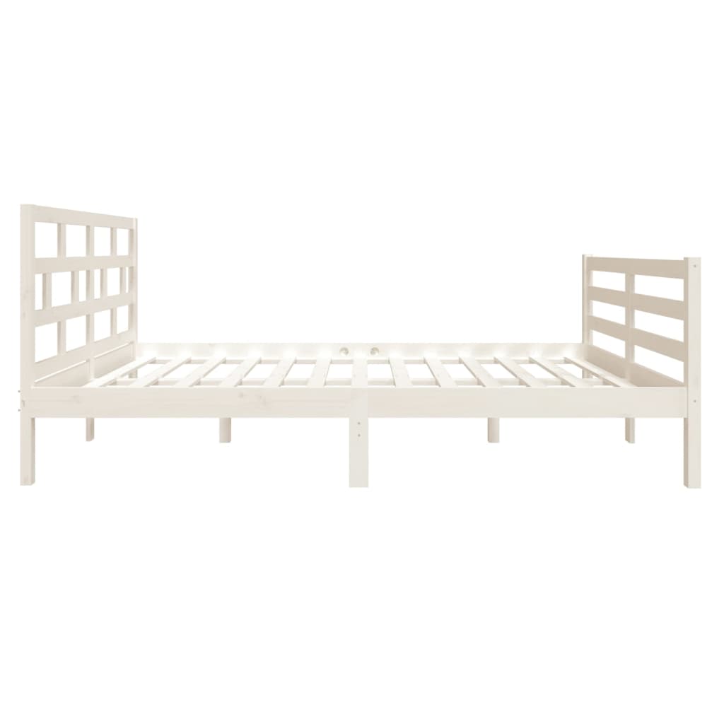 vidaXL Bedframe massief hout wit 120x190 cm