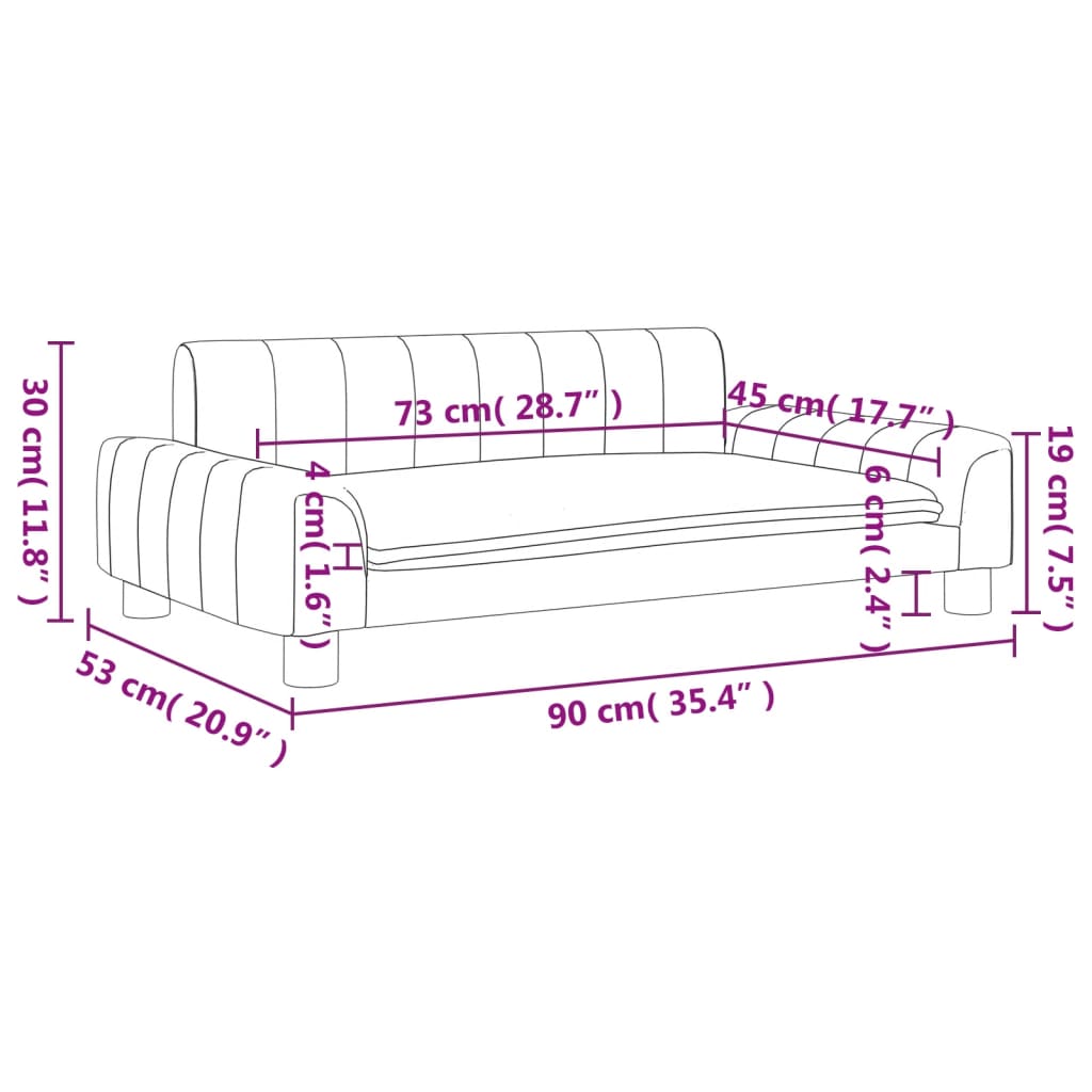 vidaXL Kinderbank 90x53x30 cm kunstleer bruin