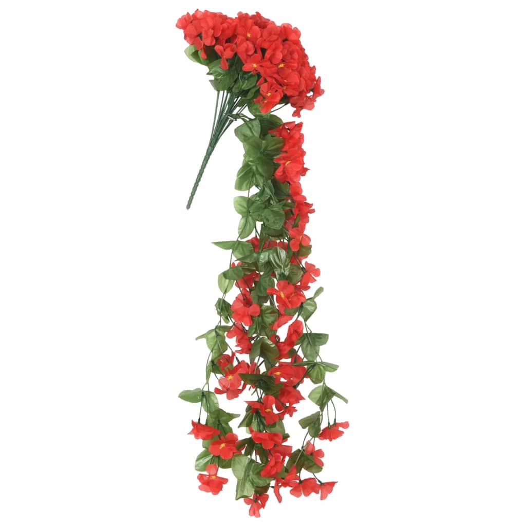 vidaXL Kerstslingers met bloemen 3 st 85 cm rood