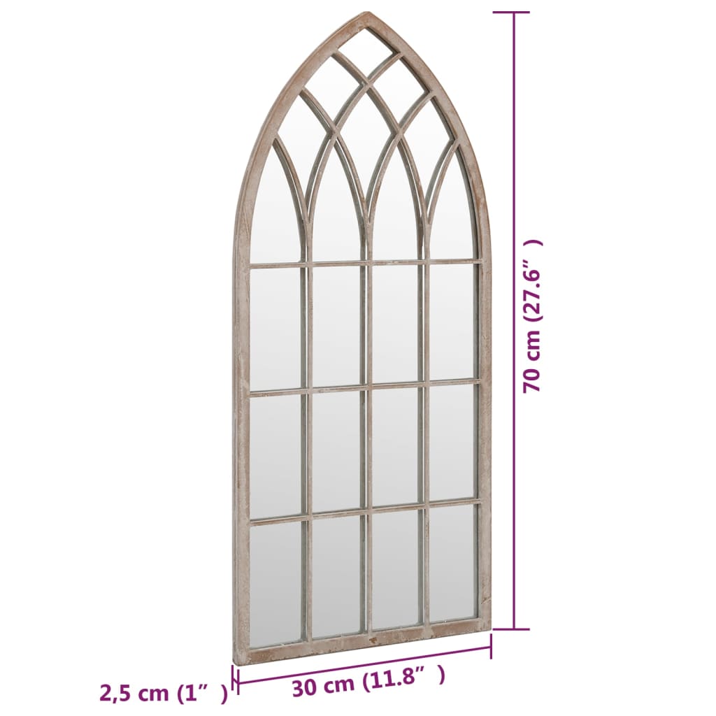 vidaXL Tuinspiegel 70x30 cm ijzer zandkleurig