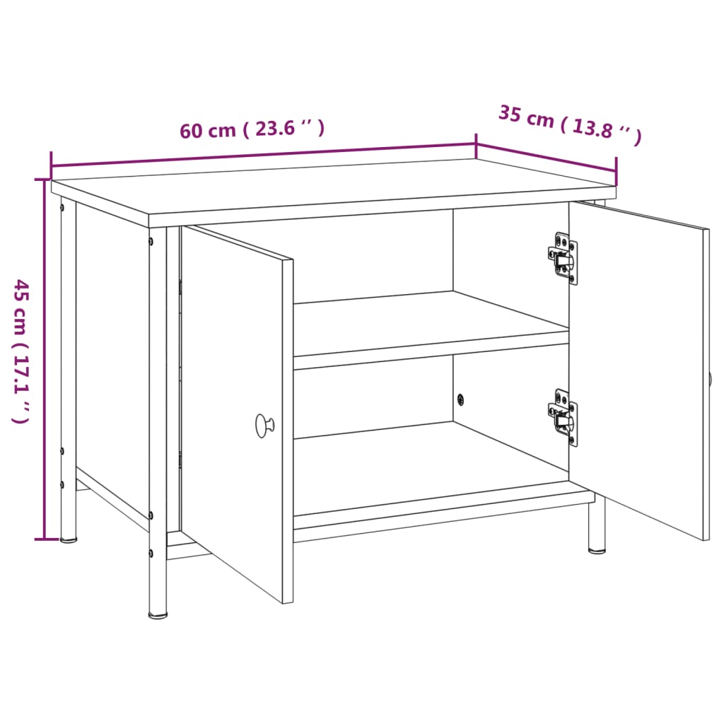 vidaXL Tv-meubel met deuren 60x35x45 cm bewerkt hout sonoma eikenkleur