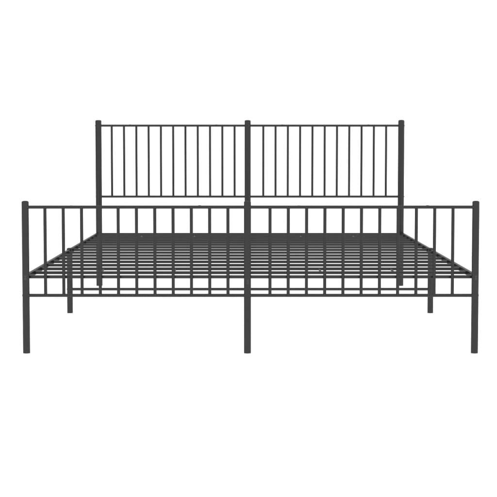 vidaXL Bedframe met voetbord zonder matras metaal zwart 180x200 cm