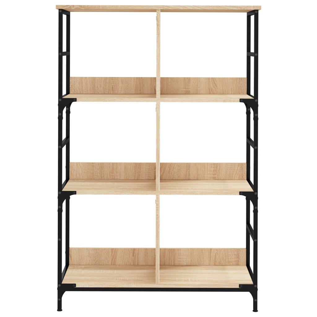 vidaXL Boekenrek 78,5x33x117,5 cm bewerkt hout sonoma eikenkleurig