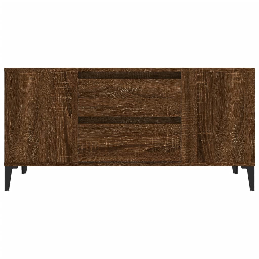 vidaXL Tv-meubel 102x44,5x50 cm bewerkt hout bruin eikenkleur