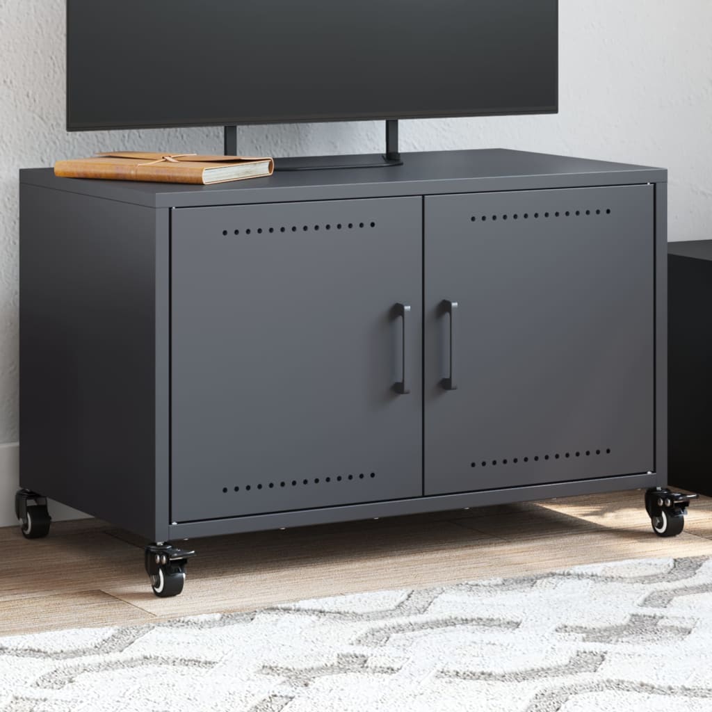 vidaXL Tv-meubel 68x39x43,5 cm staal antracietkleurig