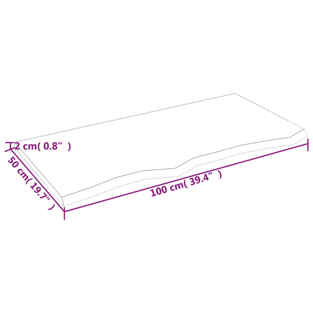 vidaXL Wandschap 100x50x2 cm behandeld massief eikenhout donkerbruin