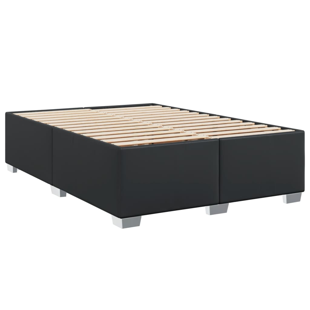 vidaXL Boxspring met matras kunstleer zwart 140x200 cm