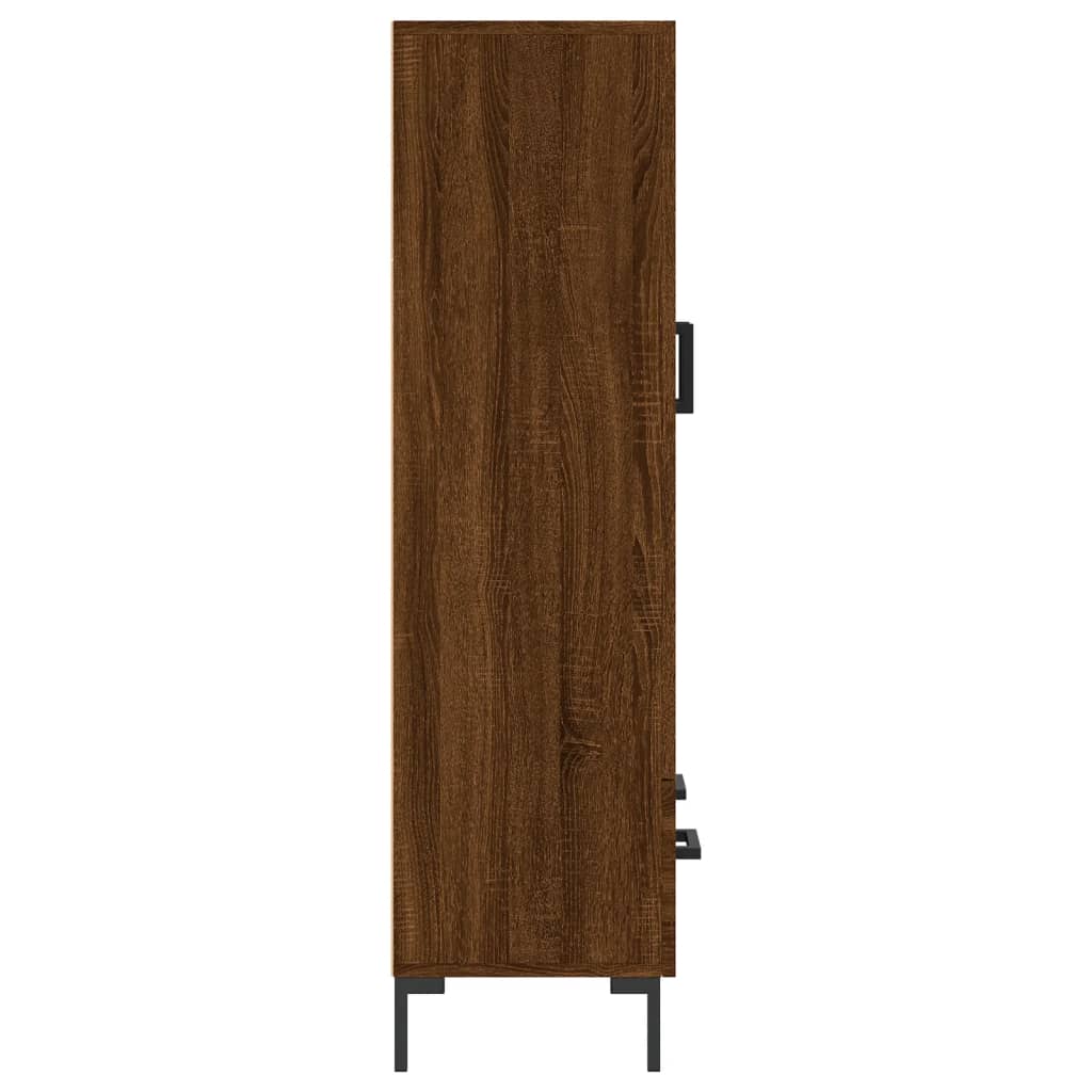 vidaXL Hoge kast 69,5x31x115 cm bewerkt hout bruin eikenkleur