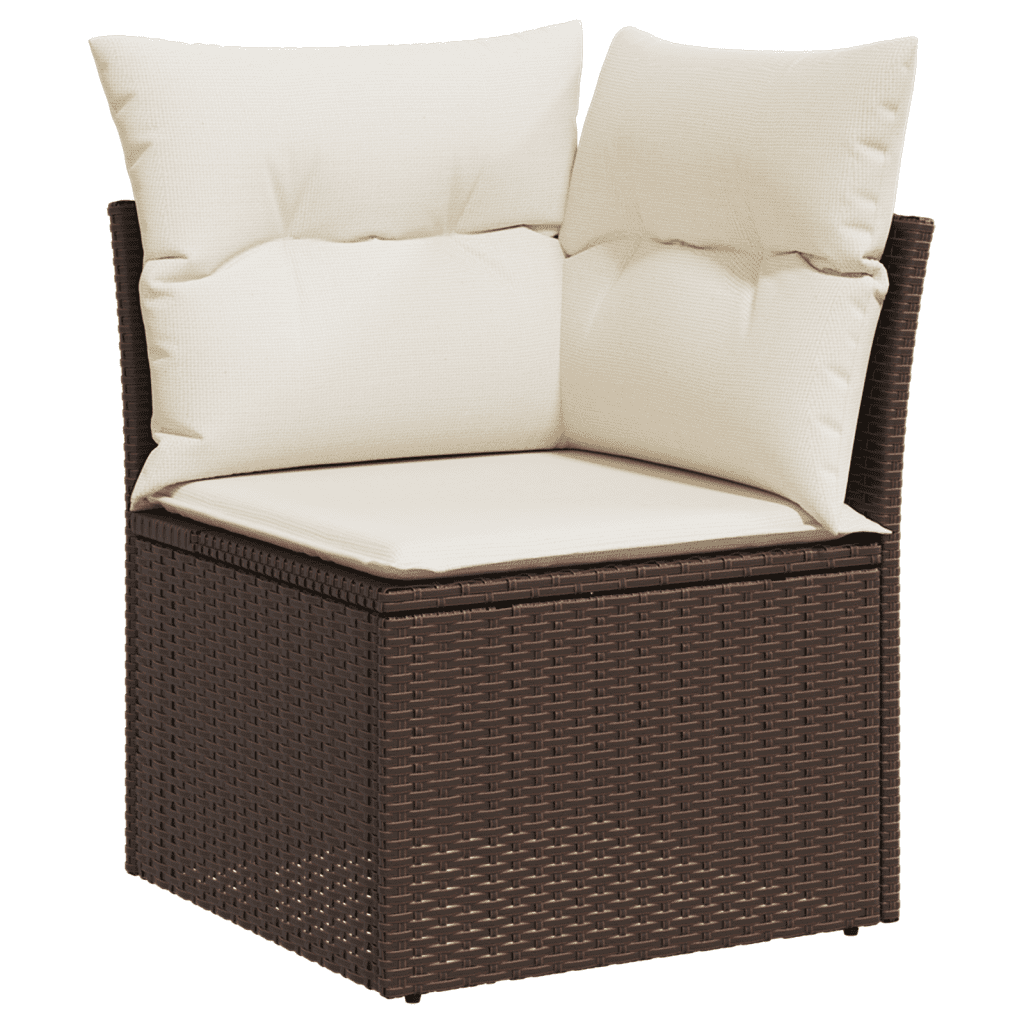 vidaXL 11-delige Loungeset met kussens poly rattan bruin