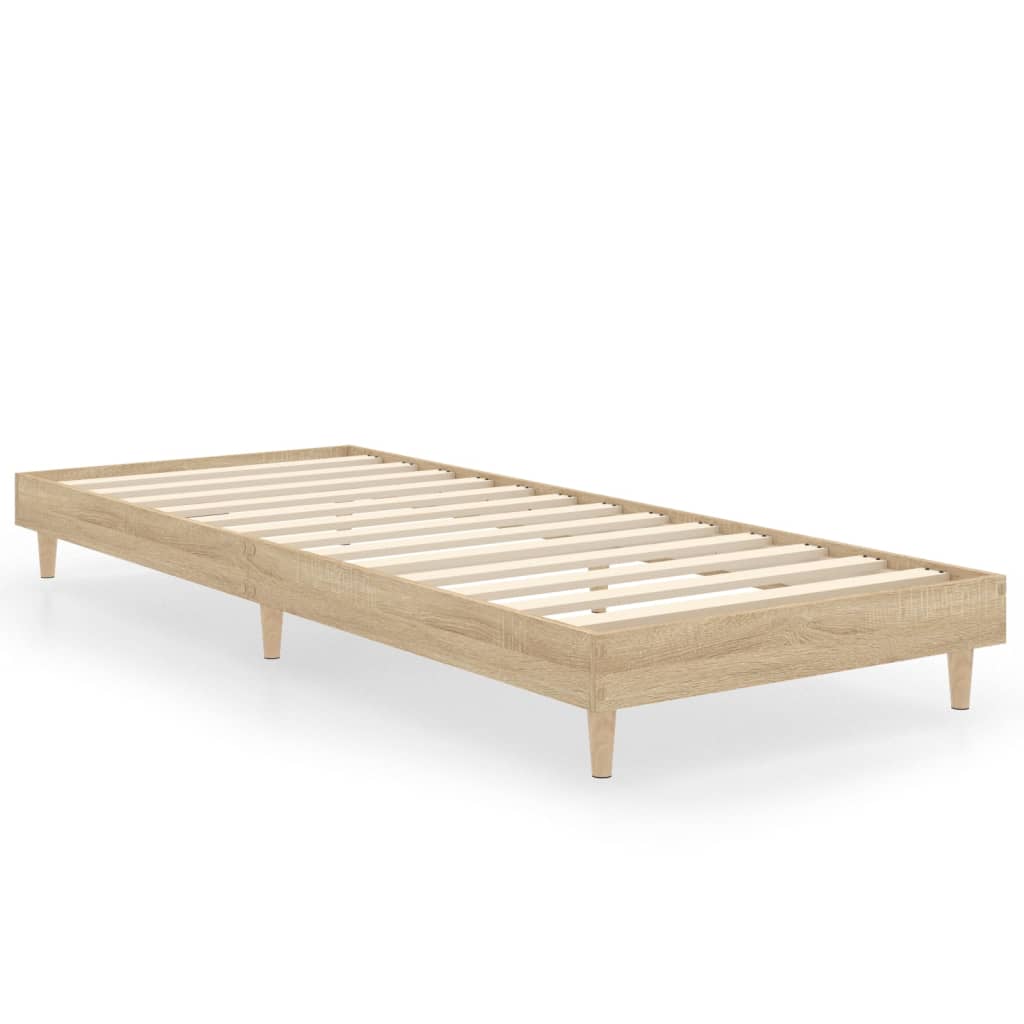 vidaXL Bedframe zonder matras hout sonoma eikenkleurig 75x190 cm