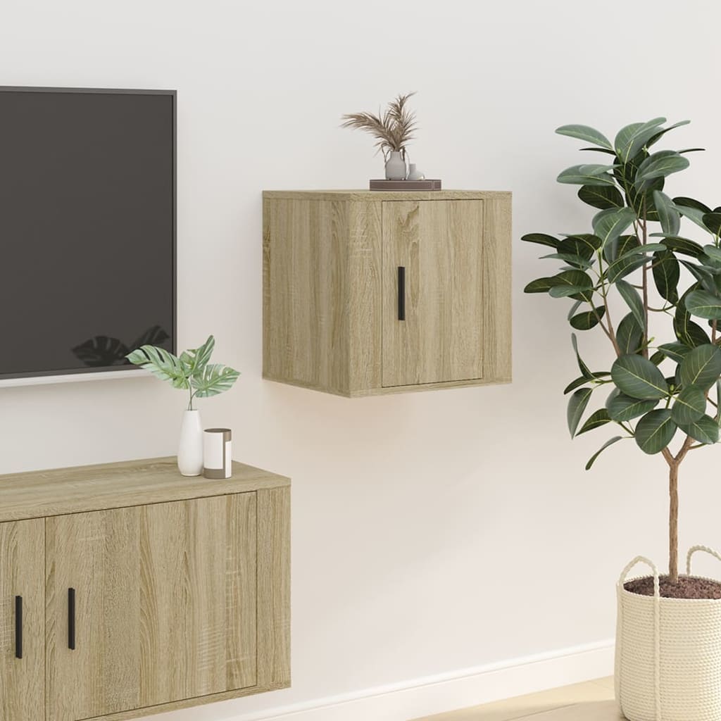 vidaXL Tv-wandmeubels 2 st 40x34,5x40 cm sonoma eikenkleurig