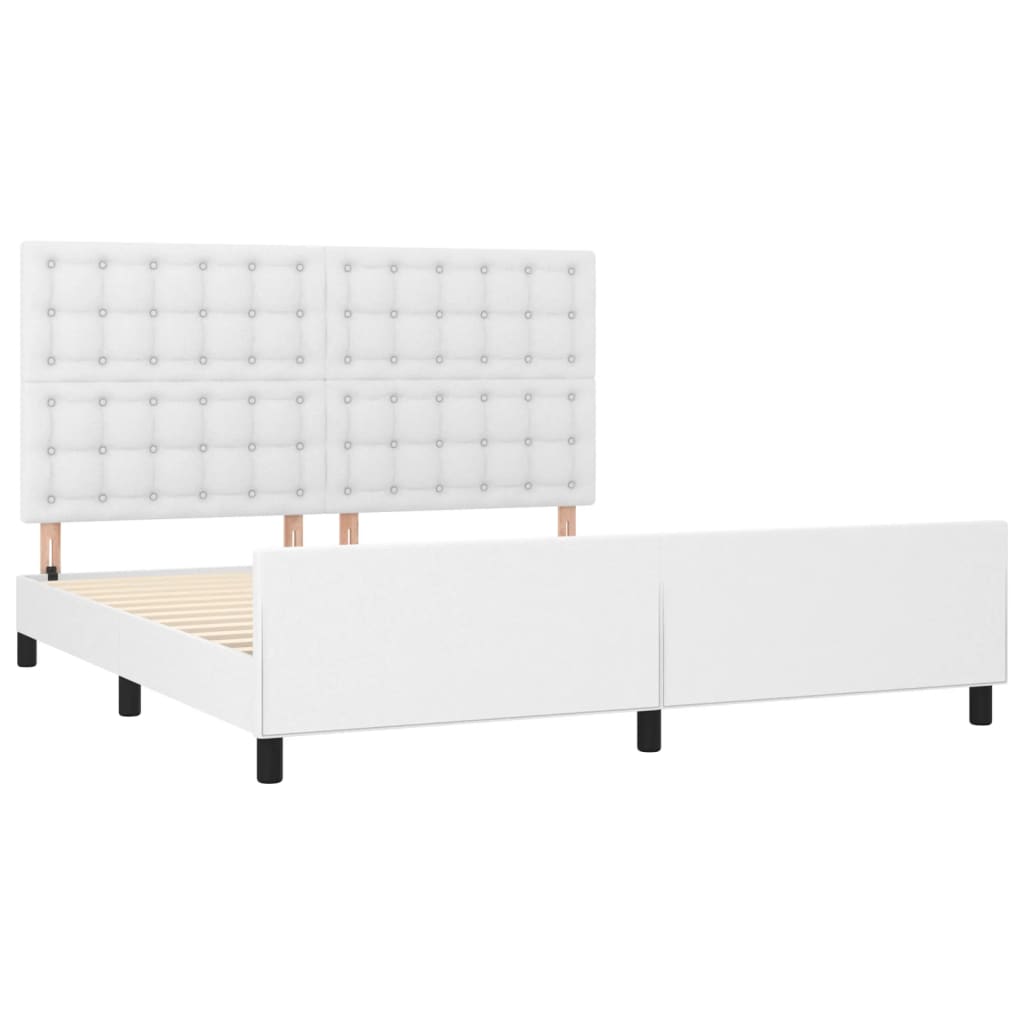 vidaXL Bedframe met hoofdbord kunstleer wit 180x200 cm